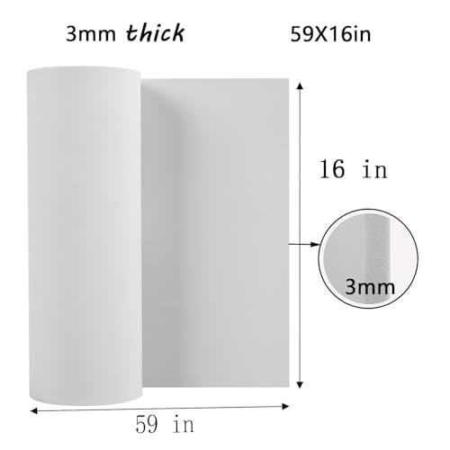 AMZQNART 3mm EVA Foam Sheets Roll 16x59in White for Cosplay DIY 90kg/m3 - color: 16×59in White, size: 3mm-Thick