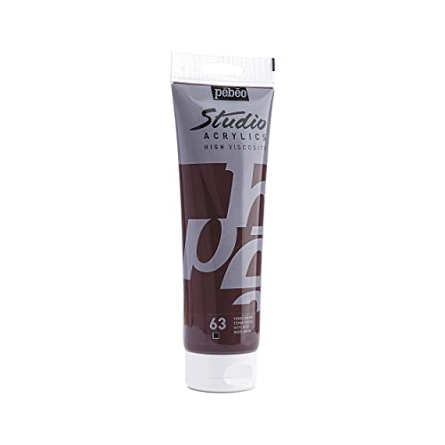 Pebeo Studio Acrylics High Viscosity, Fine Acrylic, 250 ml - Terra Rossa - color: Terra Rossa
