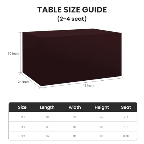 Ascoza 2 Pack Fitted Tablecloth for 4 Foot Rectangle 48 x 24 Inch Eggplant Table Covers Water Resistant Polyester Cloth for Folding, Parties,Display, Trade Show (Eggplant) - color: Eggplant, size: 4FT