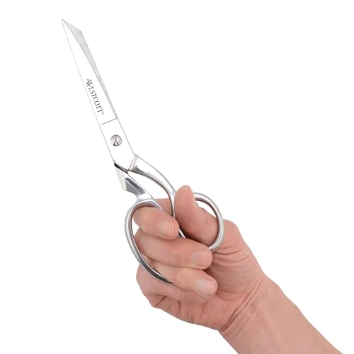 Westcott 8-Inch Forged Heavy Duty Bent Fabric Scissors, Precision-Ground Knife-Edge Blades for Seamless Cutting, Perfect for Sewing, Crafts, and Office - size: 8-Inch Bent