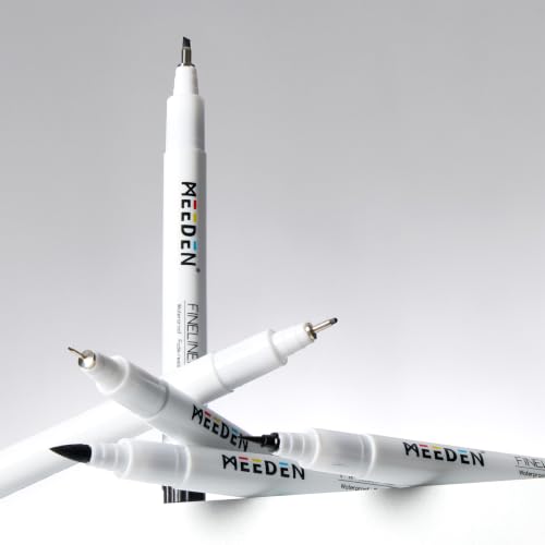 MEEDEN Micro Fineliner Drawing Pens: 12-Size Fine Liner Pen Set, 0.05-3mm Black Waterproof Archival Ink for Technical Drawing, Sketching, Outlining, Illustration, Manga and Journaling | Waterproof ink for technical drawing, sketching, outlining, illustrat