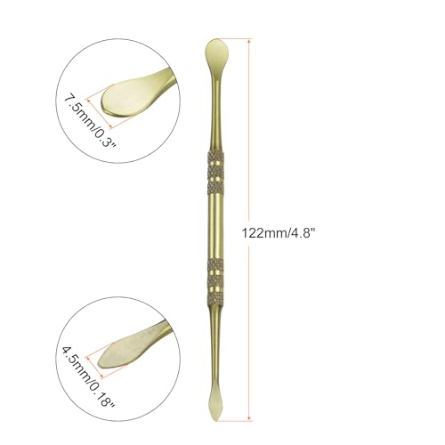 HARFINGTON 8 Pcs Wax Carving Tools 4.8" Double Ended Stainless Steel Wax & Clay Sculpting Wax Carvers Tools Modeling Spoon for Figures Clay Handmade Art Works, Blue Golden - color: Blue Golden