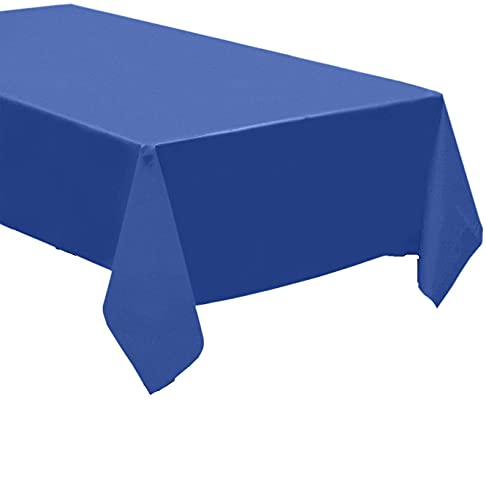 Pack of 4: Disposable Plastic Tablecloths/Table Covers, 54 x 108 inches Rectangle Table Cover Waterproof & Disposable – Ideal for Birthday Parties, Weddings, Picnics, and Events (Blue) - color: Blue