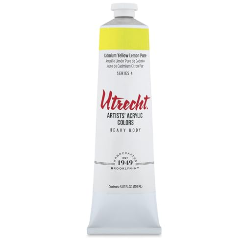 Utrecht Artists' Acrylic Paint - Cadmium Yellow Lemon, 5 oz tube