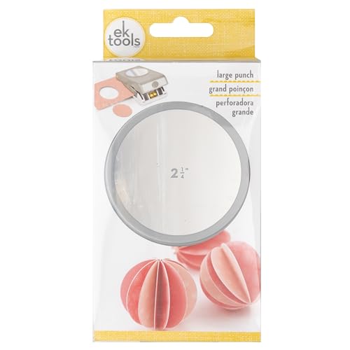 EK Tools Large Circle Crafting Punch, 2.25 inch, Silver, with Safety Lock, create perfect Circles for Handmade Cards, Scrapbooking, Gift Tags, Invitations, Decorations, and More | Safety Lock, Perfect for Paper and Cardstock - size: 2.25 Inch