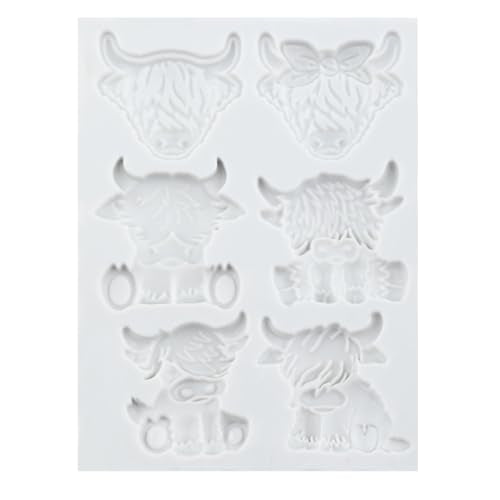 Scotch Cattle Polymer Clay Mold Highland Cow Silicone Molds | Animal Clay Mold DIY Crafts Air Dry Plaster Polymer Epoxy Resin Casting Jewelry Making