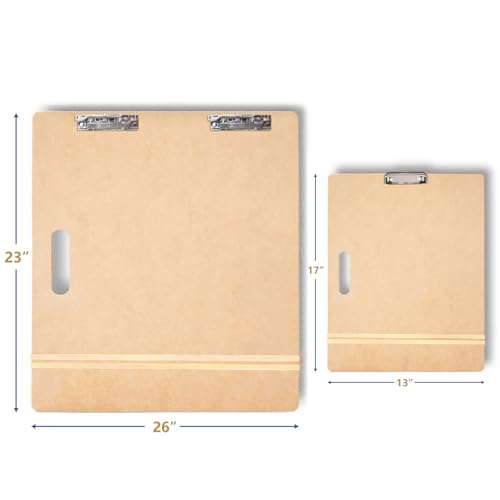 Falling in Art 13X17&23X26 Sketch Board with Sturdy Clip &Rubber Bands | Professional Art Drawing Board, Portable Artists Clipboard for Classroom, Studio Drawing, Outdoor Painting - size: 13X17"& 23X26"