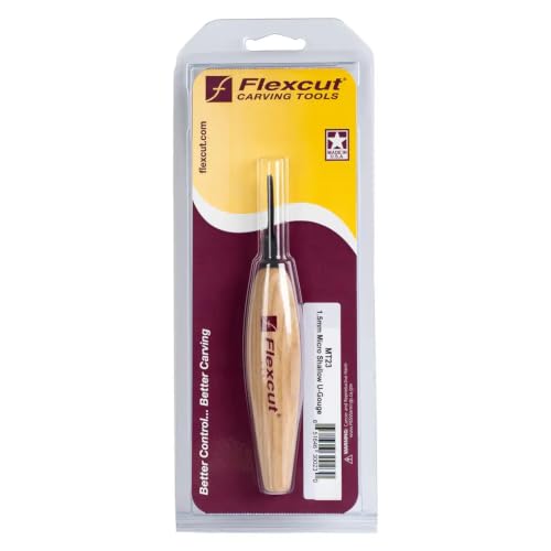 FLEXCUT Micro Shallow/Deep U-Gouge, Razor Sharp High Carbon Cutting Blade - color: Micro Shallow U-Gouge, size: 1.5 mm