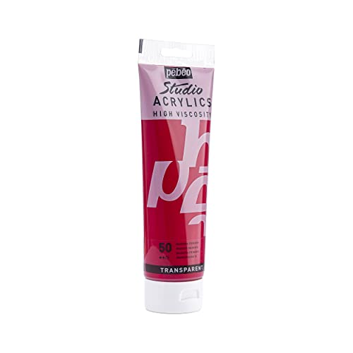 Pebeo Studio Acrylics High Viscosity, Fine Acrylic, 250 ml - Primary Magenta - color: Primary Magenta, size: 8.45 Fl Oz (Pack of 1)