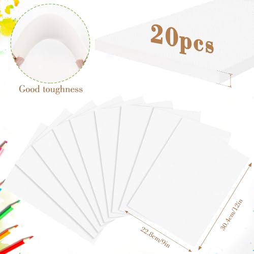 Watercolor Paper Pad, 9x12 140lb/300g Water Color Paper, 20 Sheets Cold Press Drawing Painting Paper Sketchbook Notebook, Art Supplies for Watercolors Acrylic Marker, Sketch Book for Kids Adults - color: White-1pad (20pcs), size: 9x12