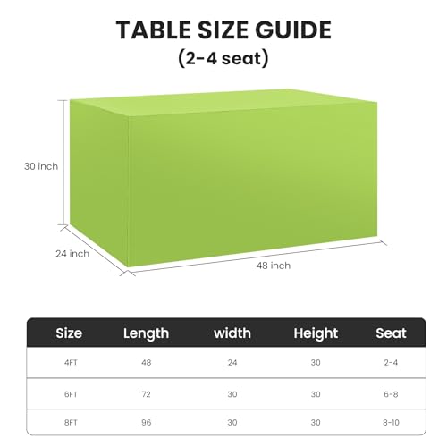 Ascoza 2 Pack Fitted Tablecloth for 4 Foot Rectangle 48 x 24 Inch Apple Green Table Covers Water Resistant Polyester Cloth for Folding, Parties,Display, Trade Show (Apple Green) - color: Apple Green, size: 4FT