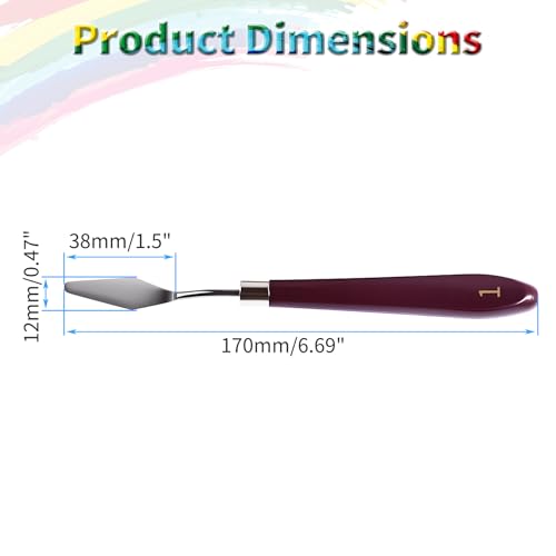4 Pcs Palette Knife, #1 Pointed Head Spatula, Baking Paint Handle