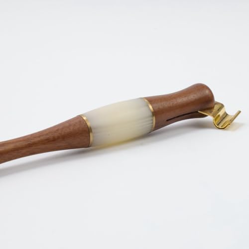 Wood Calligraphy Oblique Dip Pen Holder Set | Removable Nib Pen Handle with 5 Nibs for English Calligraphy Drawing Comic, Brown - color: Brown