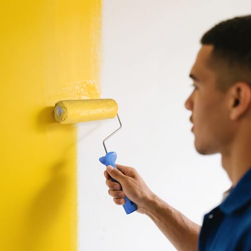 Amazon Basics Microfiber Paint Roller Covers for Painting Walls, Ceilings and House, Smooth Finish, Washable, 9" x 3/8", 12-Pack - size: 12 Pack