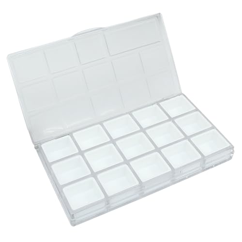 Piutouyar Portable Paint Palette Box for Watercolor, 15 Wells, Transparent