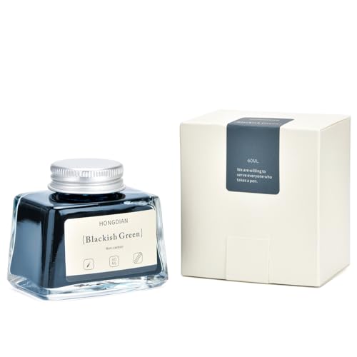 Asvine Hongdian Fountain Pen Bottled Ink Blackish Green, 60ml Fountain Pen Bottled Ink, Non Carbon - color: Blackish Green