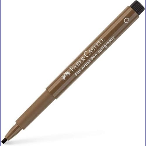Faber-Castell Art & Graphic Pitt Artist Pen Calligraphy India Ink Pen, Nougat, Single Pitt Pen, For Art, Craft, Drawing, Sketching, Home, School, University, Colouring