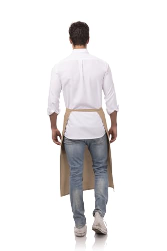 Chef Works Unisex Two Pocket Bistro Apron - color: Khaki