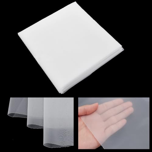 AHANDMAKER 5.5 Yards Silk Screen Printing Mesh Fabric 40 Inch Width Nylon High Tension Mesh Making for Paint Filter Cloth T-Shirt Screen Printing Machine Fabirc, White