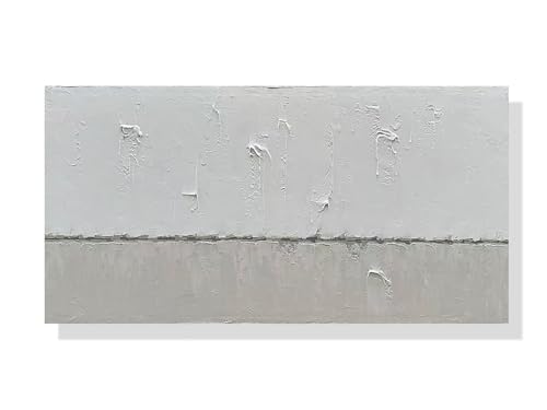 NANKAI Art Hand-painted Grey White Minimalist Oil Painting 30x60 inches - color: NKHB002