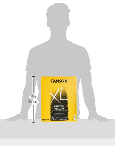 Canson XL Series 100 lb. Vellum Bristol Pad, White, 11" x 14", 25 Sheets/Pad - size: 11x14, style: Bristol, Vellum