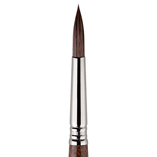 Escoda Versatil 1540 Series Artist Watercolor and Acrylic Paint Brush, Short Handle, Pointed Round, Size 2/0 - size: Size 2/0, style: Pointed Round