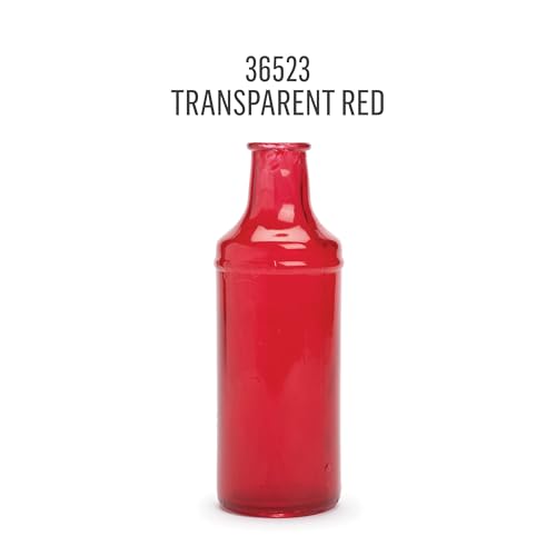 FolkArt Murano Transparent Acrylic Glass Paint, Red, Perfect for Indoor and Outdoor Arts and Crafts Projects, 2 fl oz, 36523 - color: Transparent Red, style: Transparent