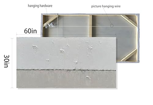 NANKAI Art Hand-painted Grey White Minimalist Oil Painting 30x60 inches - color: NKHB002