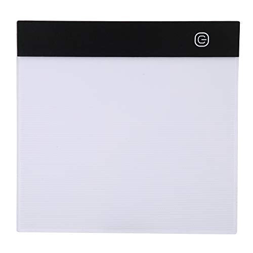 A5 LED Light Box, Tracing Board Drawing Pad Thin Art Stencil Tracer Tablet Copy Table Adjustable Brightness for DIY Diamond Painting Weeding Artists Sketching Animation Embossing Sewing Projects