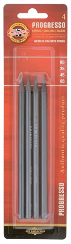 KOH-I-NOOR Progresso Woodless Graphite Pencil Set (Set of 4)
