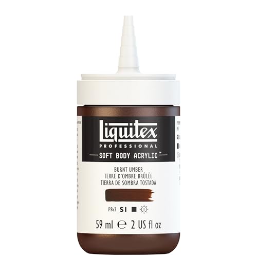 Liquitex Soft Body Acrylic Paint, 2-oz Bottle, Burnt Umber | Low Viscosity, Highly Pigmented, Satin Finish, Retains Subtle Brush Strokes, Great Surface Coverage, Highly Versatile - color: Burnt Umber, style: 2-oz Bottle