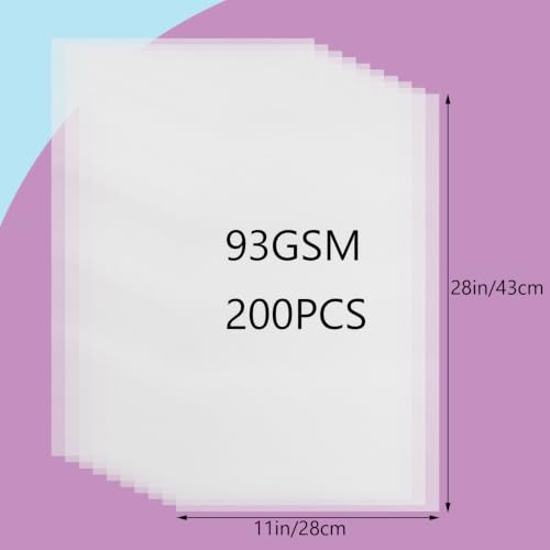 LANIAKEA 200 Sheets Translucent Vellum Paper 11x17 Vellum Tracing Paper Printable Transparent Printer Sheets for Invitations, Sketching & Drawing, Gift Box Liners - size: 11x17inch-200Sheets