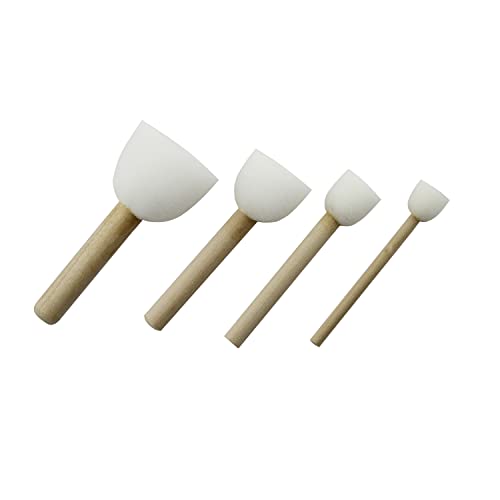 TAG Body Art Round Sponge Foam Brush Set of 4 Face and Body Painting Tools for Kids Painting Crafts