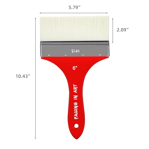 Large 6 Inch Flat Paddle Paint Brush | Scale Brush, Blending Paint Brush, Wide Flat Paint Brushes for Oil and Acrylic Paints - color: Flat, size: 6''
