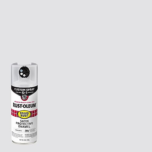 Rust-Oleum 383424 Stops Rust Custom Spray 5-in-1 Spray Paint, 12 oz, Satin Arctic White (Pack of 4) - color: Satin Arctic White, size: 12 Ounce (Pack of 4)