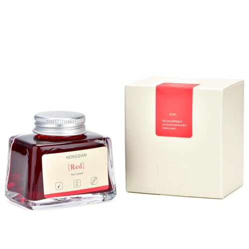 Hongdian Fountain Pen Bottled Ink Red, 60ml Fountain Pen Bottled Ink, Non Carbon - color: Red
