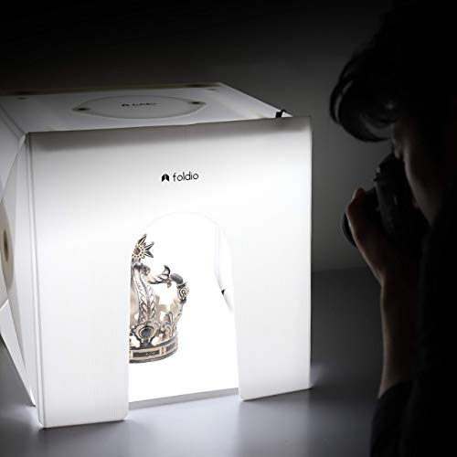 Foldio2 Plus + Front Cover (15inch Lightbox for Product Photography with Reflection Cover / 15" x 15" / Portable Studio, Dimmable LED Chips, CRI 97+, Background Sheet Included) - size: Foldio2 Plus + Front Cover