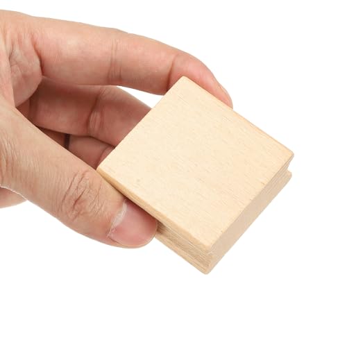 PATIKIL 45x45mm Blank Wood Rubber Stamp Mounts, 5Pcs Wooden Rubber Stamp Handle Hard Wooden Blocks for Making DIY Crafting, Brown - size: 45x45mm
