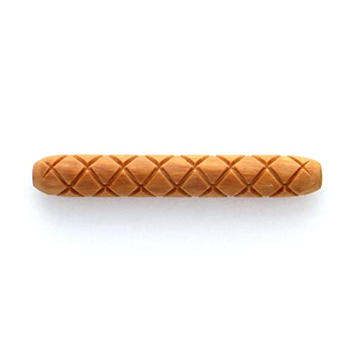 MKM Pottery Tools Wood Hand Rollers for Clay (HR-15 Crosshatch) - size: HR-15 Crosshatch