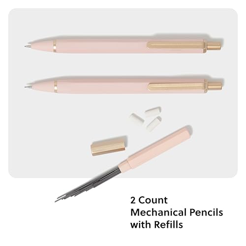 U Brands Mechanical Pencils, .7mm HB #2 Lead, 2 Pack with Refills, Pink - color: Blush Pink