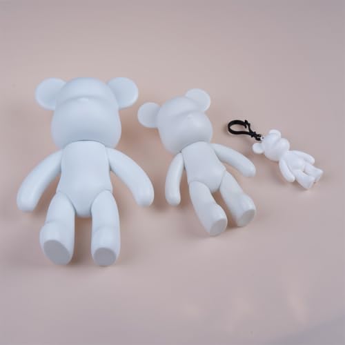 7+9 inch Blank Bear Mold 2 Set DIY Fluid Bear + 1 Keychain Creativity Figure for Home Decoration