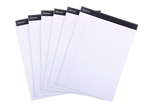 Mintra Office White Legal Pads – Ruled Notepads and Micro-Perforated Sheets, Ideal for Writing, Note-Taking & Creativity, Office, or Professional Use, Premium Pad 6 pack, 8.5"x11" (Narrow Ruled) - color: White - Premium Pad, size: Narrow