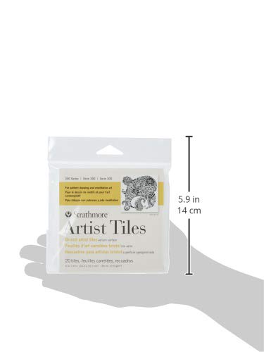 Strathmore Artist Tiles 20/Pkg-Bristol Vellum -62105970, 4x4, White - size: 4 x 4 inches, style: Bristol