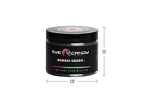 Eye Candy Pigments Premium Green Mica Powder - Bonsai Green (50gr) - for Epoxy, Resin, Soap, Paint, Woodworking, Acrylic Pouring, Bath Bombs, Fishing Lures - DIY Arts and Crafts Additive - color: Bonsai Green