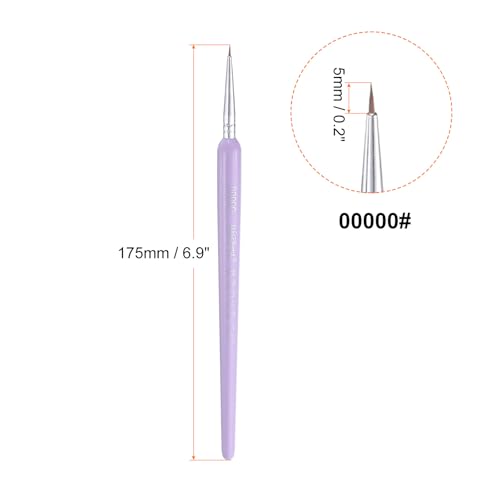 HARFINGTON 6pcs Detail Paint Brushes 5mm Pointed Tip Nylon Hair Miniature Painting Brush for Watercolor Oil Acrylic Painting(00000#), Purple - color: Purple, size: 00000# 5mm
