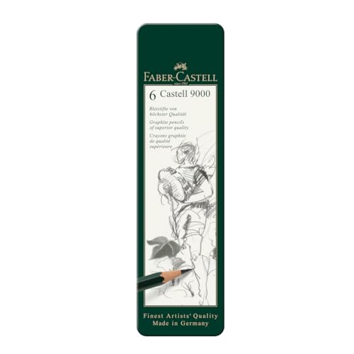 Faber-Castell - Castell 9000 Art Set Pencil (Pack of 6), Green