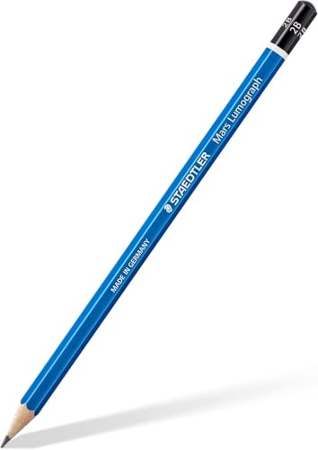 STAEDTLER Mars Lumograph 13pc Drawing Pencils & Eraser Set: 12 Hardness Grades 8B-2H, Mars Plastic Eraser, Pre-sharpened, Art Supplies for Drawing, Shading, Drafting & Illustrating, All Skill Levels - style: 12 Pack w Eraser
