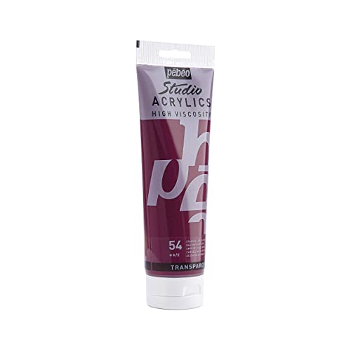 Pébéo 169-054 - Studio Acrylics Fine Acrylic - Acrylic Paint - Red Acrylic - Alizarin Crimson, 250 ml - color: Alizarin Crimson, size: 8.45 Fl Oz (Pack of 1)