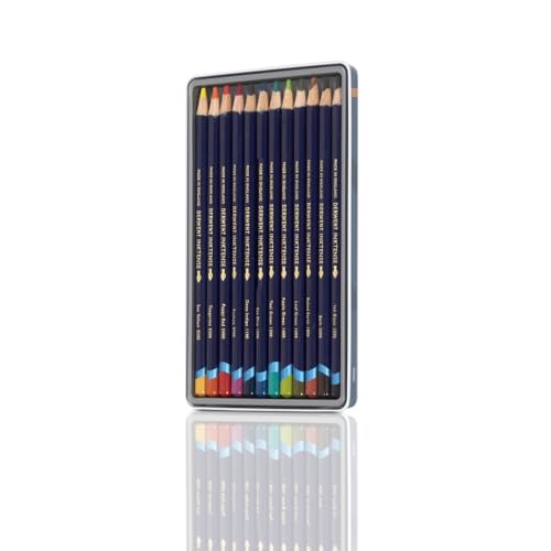 Derwent Drawing Pencils, Inktense, 4mm Core, Metal Tin, Watercolor, 12 Coun - size: 12 Count (Pack of 1)