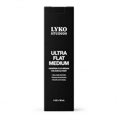 Lyko Studios Ultra Flat Medium - The World’s Flattest Acrylic Matte Medium for Acrylic Paint, (4 oz) | Eliminates Brush Strokes, Dead Flat, No Gloss Finish.